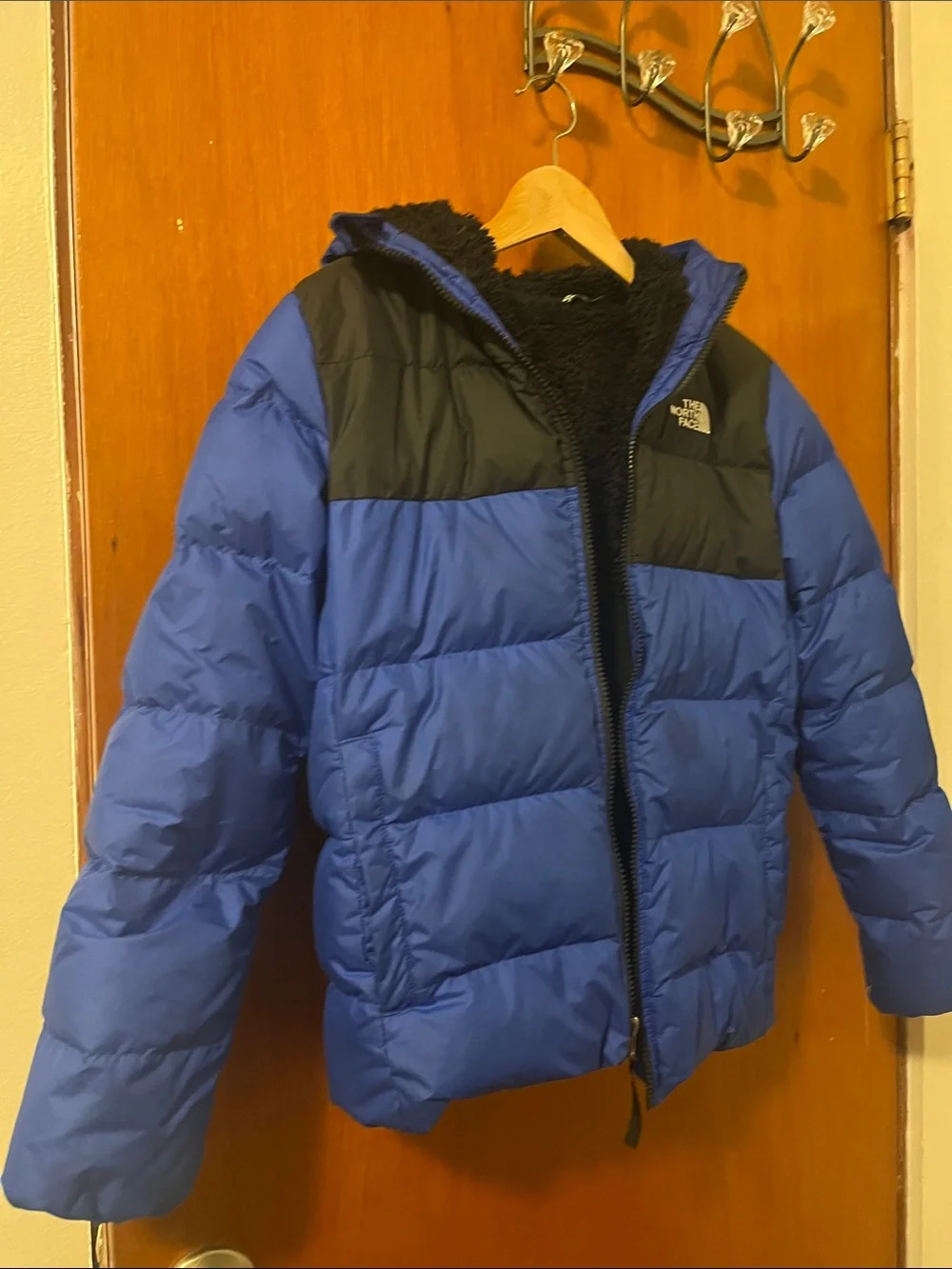 The North Face Blue and Black Kids Puffer Jacket